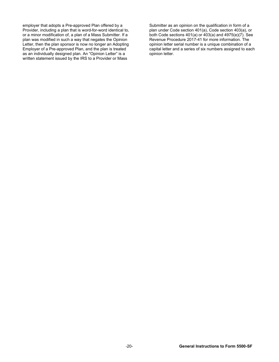 Instructions for Form 5500-SF Short Form Annual Return / Report of Small Employee Benefit Plan, Page 20