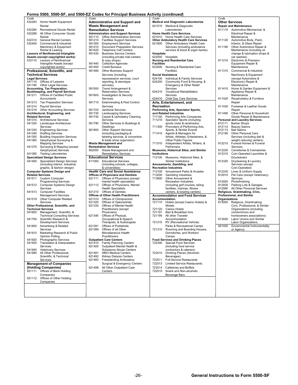 Instructions for Form 5500-SF Short Form Annual Return / Report of Small Employee Benefit Plan, Page 26