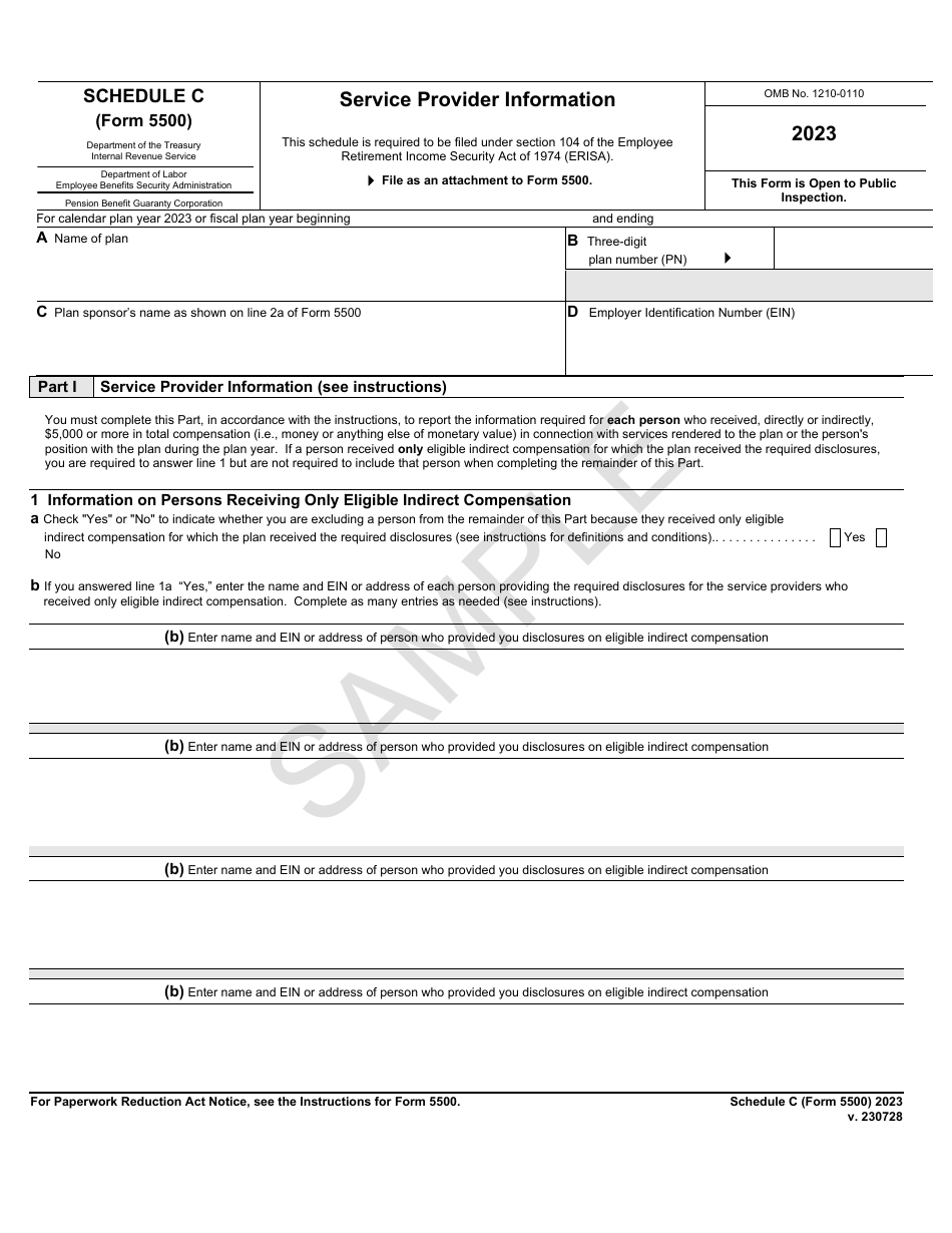 Form 5500 Schedule C Download Fillable PDF or Fill Online Service ...