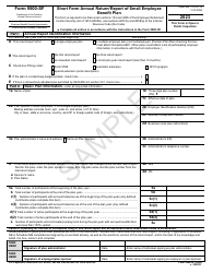 Document preview: Form 5500-SF Short Form Annual Return/Report of Small Employee Benefit Plan - Sample, 2023