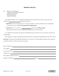 Form DCA-107 Request for Data - Maryland, Page 2