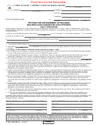 Document preview: Form CC-DC-CR-072B Petition for Expungement of Records (Non-marijuana/Cannabis Related Offenses) (Guilty Disposition) - Maryland