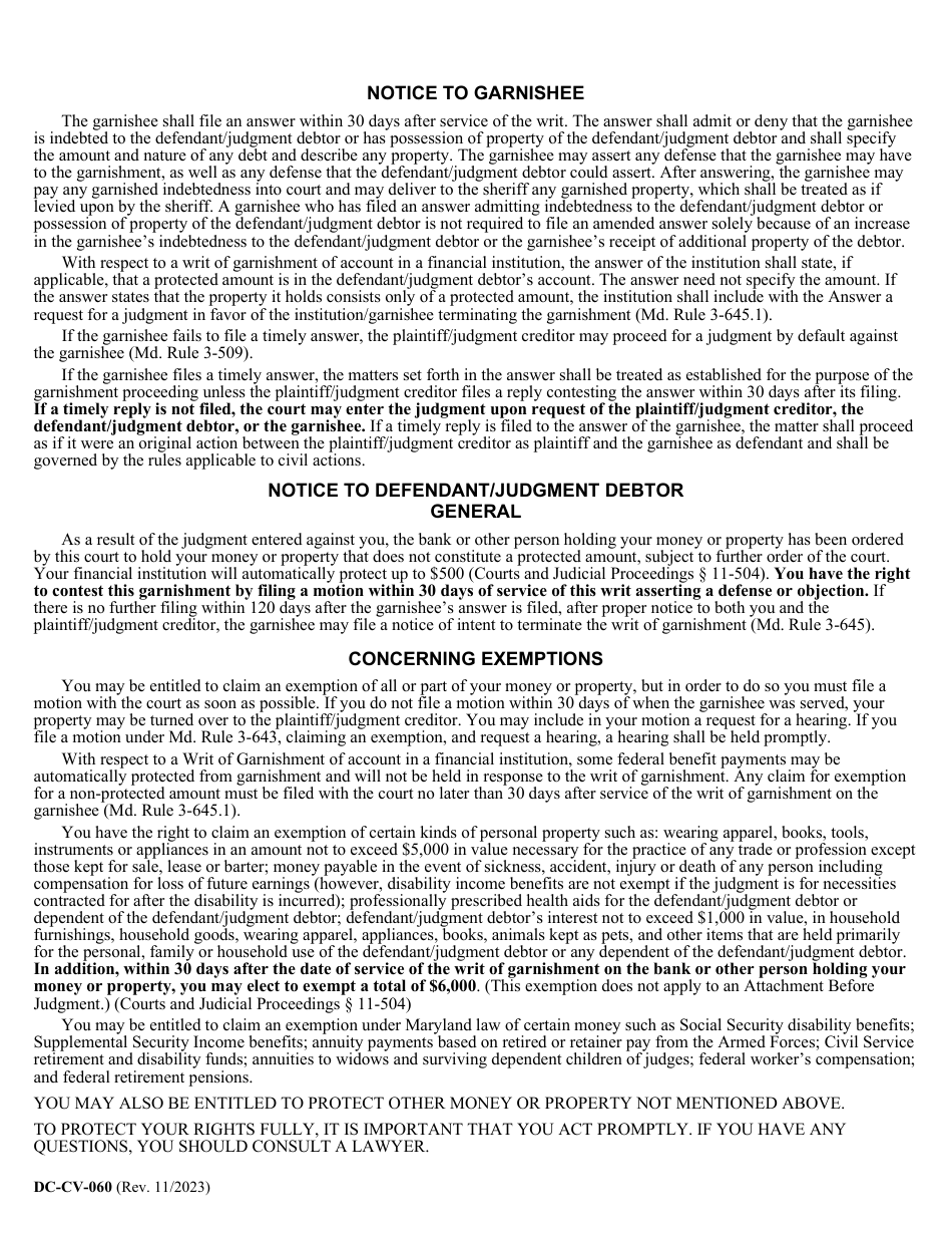 Form DCCV060 Download Fillable PDF or Fill Online Request for Writ of