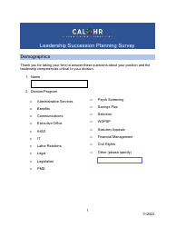 Document preview: Leadership Succession Planning Survey - California