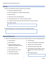Leadership Succession Planning Survey - California, Page 4