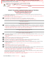 Form CC-DC-CR-151BLK Request for Access to Shielded Second Chance Act Record(S) - Maryland (English/Korean)