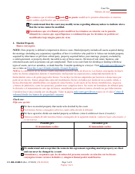 Form CC-DR-116BLS Marital Settlement Agreement - Maryland (English/Spanish), Page 3