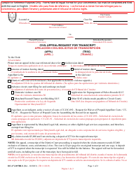 Form DC-CV-037BLS Civil Appeal/Request for Transcript - Maryland (English/Spanish)