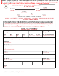 Form CC-DC-PO-001ABLF Addendum to Petition for Peace Order - Maryland (English/French)