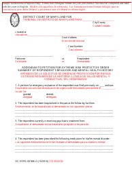 Document preview: Form DC-ERPO-001BBLS Addendum to Petition for Extreme Risk Protective Order Summary of Respondent's Behavior and Mental Health History - Maryland (English/Spanish)