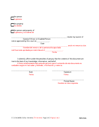 Form CC-GN-040BLS Revocation of Waiver of Notice - Interested Person - Maryland (English/Spanish), Page 2