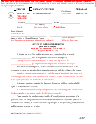 Document preview: Form CC-GN-005-BLF Notice to Interested Persons - Maryland (English/French)