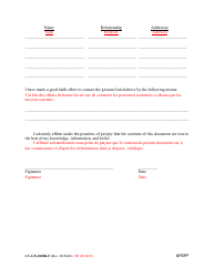 Form CC-GN-010BLF Affidavit of Attempts to Contact, Locate, and Identify Interested Persons - Maryland (English/French), Page 2