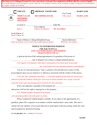 Document preview: Form CC-GN-006-BLF Notice to Interested Persons - Maryland (English/French)