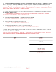 Form 9-102.6 (CC-DR-104BLF) Consent of Child to an Independent Adoption - Maryland (English/French), Page 5