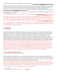 Form 9-102.3 (CC-DR-101BLF) Consent of Parent to an Independent Adoption With Termination of Parental Rights - Maryland (English/French), Page 4