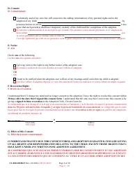 Form 9-102.3 (CC-DR-101BLF) Consent of Parent to an Independent Adoption With Termination of Parental Rights - Maryland (English/French), Page 9