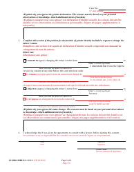 Form CC-DR-123BLF Parent&#039;s/Guardian&#039;s/Custodian&#039;s Consent/Objection to Judicial Declaration of Gender Identity of a Minor With/Without a Name Change (Md. Rule 15-902(C) and (D)) - Maryland (English/French), Page 3