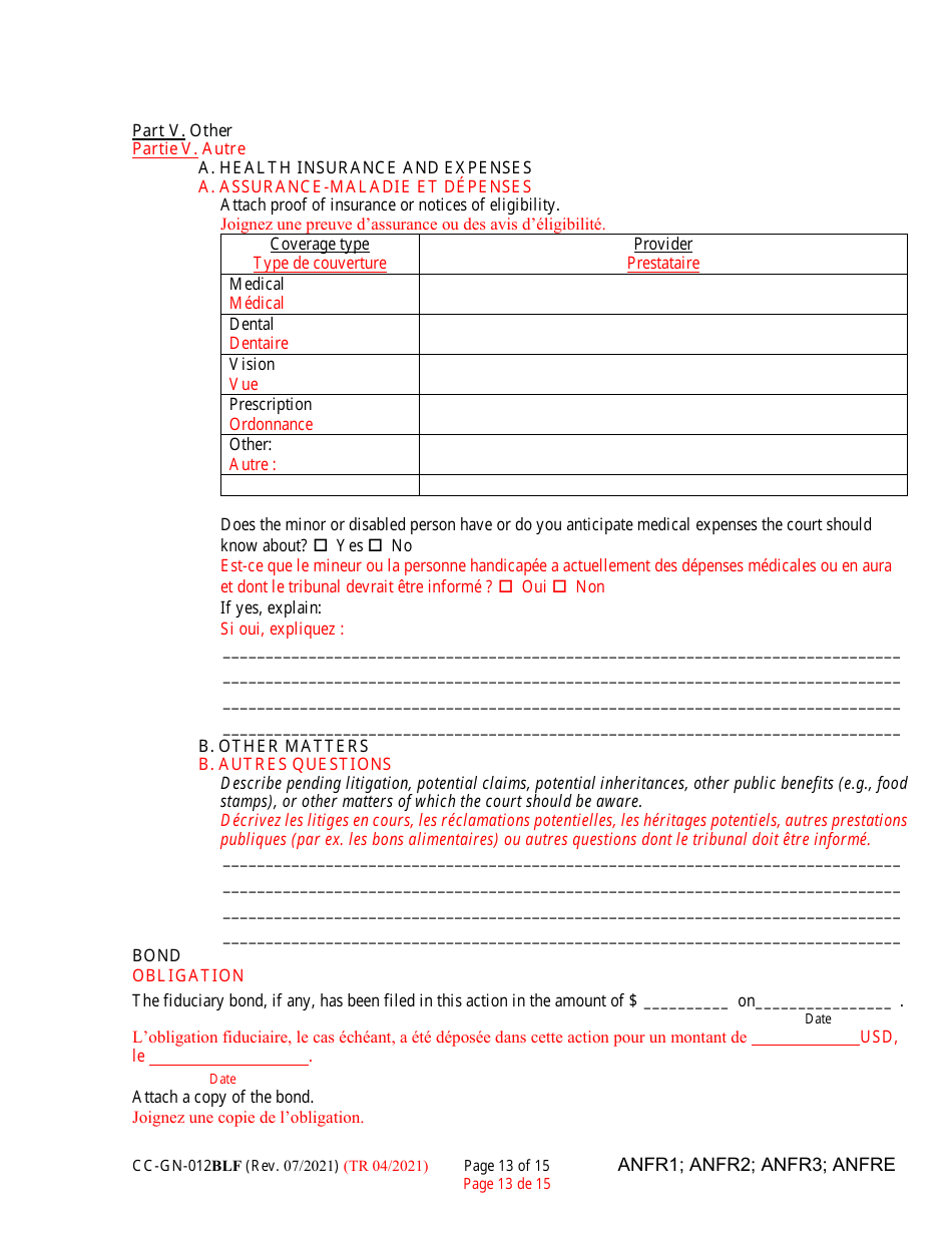 Form CC-GN-012BLF Fiduciarys Account (Md. Rule 10-708(A)) - Maryland (English / French), Page 13