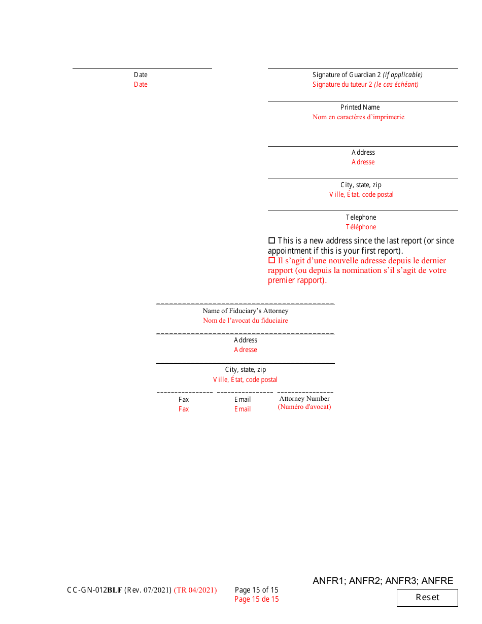 Form CC-GN-012BLF Fiduciarys Account (Md. Rule 10-708(A)) - Maryland (English / French), Page 15