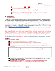 Form CC-DR-116BLF Marital Settlement Agreement - Maryland (English/French), Page 3