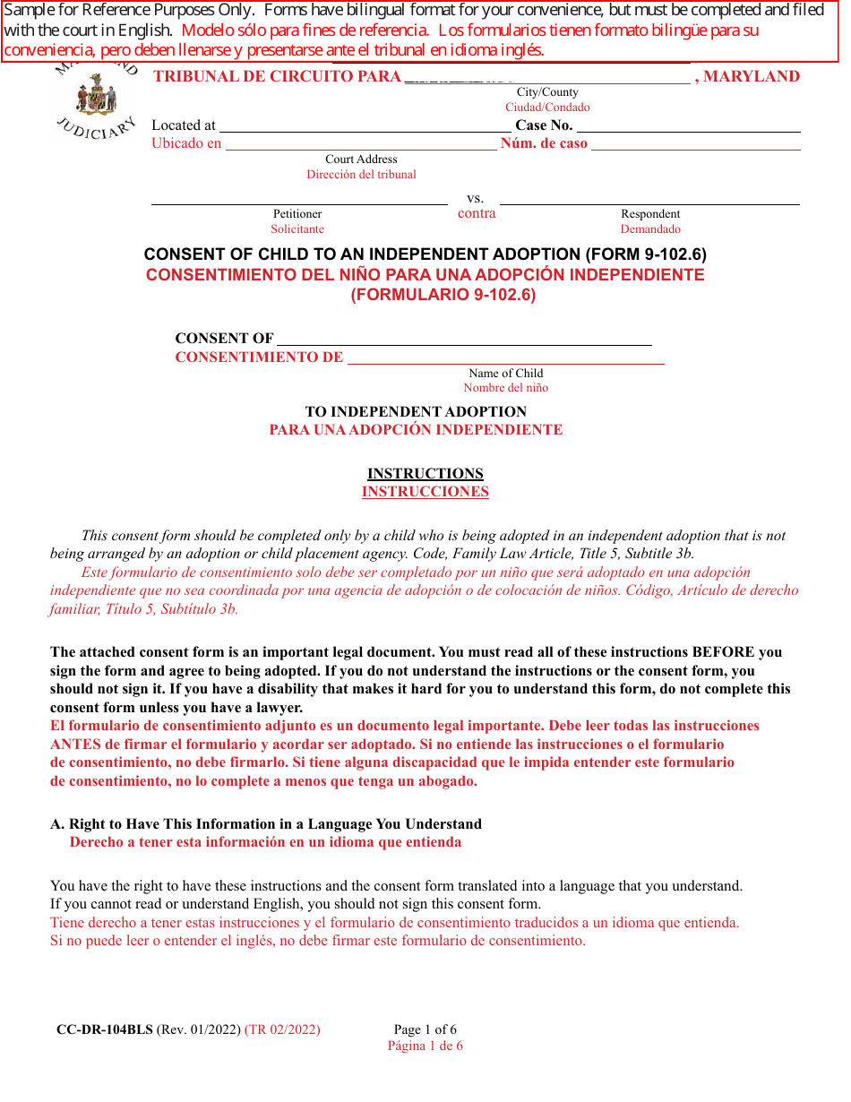 Form CC-DR-104BLS - Fill Out, Sign Online and Download Fillable PDF ...