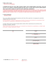 Form CC-DR-099BLS Consent of Parent to a Private Agency Guardianship - Maryland (English/Spanish), Page 10