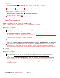 Form CC-DR-099BLS Consent of Parent to a Private Agency Guardianship - Maryland (English/Spanish), Page 8