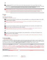 Form CC-DR-099BLS Consent of Parent to a Private Agency Guardianship - Maryland (English/Spanish), Page 9