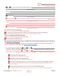 Form CC-DC-095BLS Counter-Claim for Custody/Child Support - Maryland (English/Spanish), Page 4
