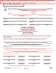 Document preview: Form CC-DR-030BLS Financial Statement (Child Support Guidelines) - Maryland (English/Spanish)