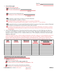 Form CC-DR-094BLS Counter-Claim for Absolute Divorce - Maryland (English/Spanish), Page 2
