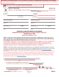 Document preview: Form CC-DR-094BLF Counter-Claim for Absolute Divorcee - Maryland (English/French)