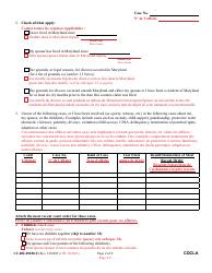 Form CC-DR-094BLF Counter-Claim for Absolute Divorcee - Maryland (English/French), Page 2