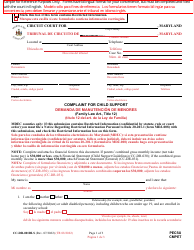 Form CC-DR-001BLS Complaint for Child Support - Maryland (English/Spanish)