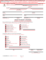 Form CC-DR-059BLF Request for Hearing or Proceeding - Maryland (English/French)