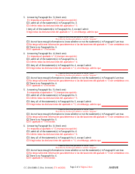 Form CC-GN-004BLS Answer to Petition for Guardianship of Alleged Disabled Person - Maryland (English/Spanish), Page 2