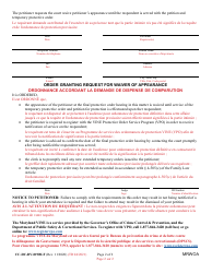 Form CC-DC-DV-019BLF Request for Waiver of Appearance - Maryland (English/French), Page 2