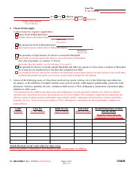 Form CC-DR-020BLF Complaint for Absolute Divorce - Maryland (English/French), Page 2