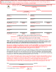 Document preview: Form CC-DR-005BLS Complaint for Visitation (Child Access) - Maryland (English/Spanish)