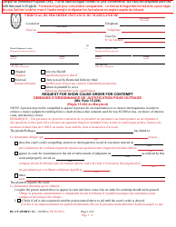 Document preview: Form DC-CV-033BLF Request for Show Cause Order for Contempt - Maryland (English/French)