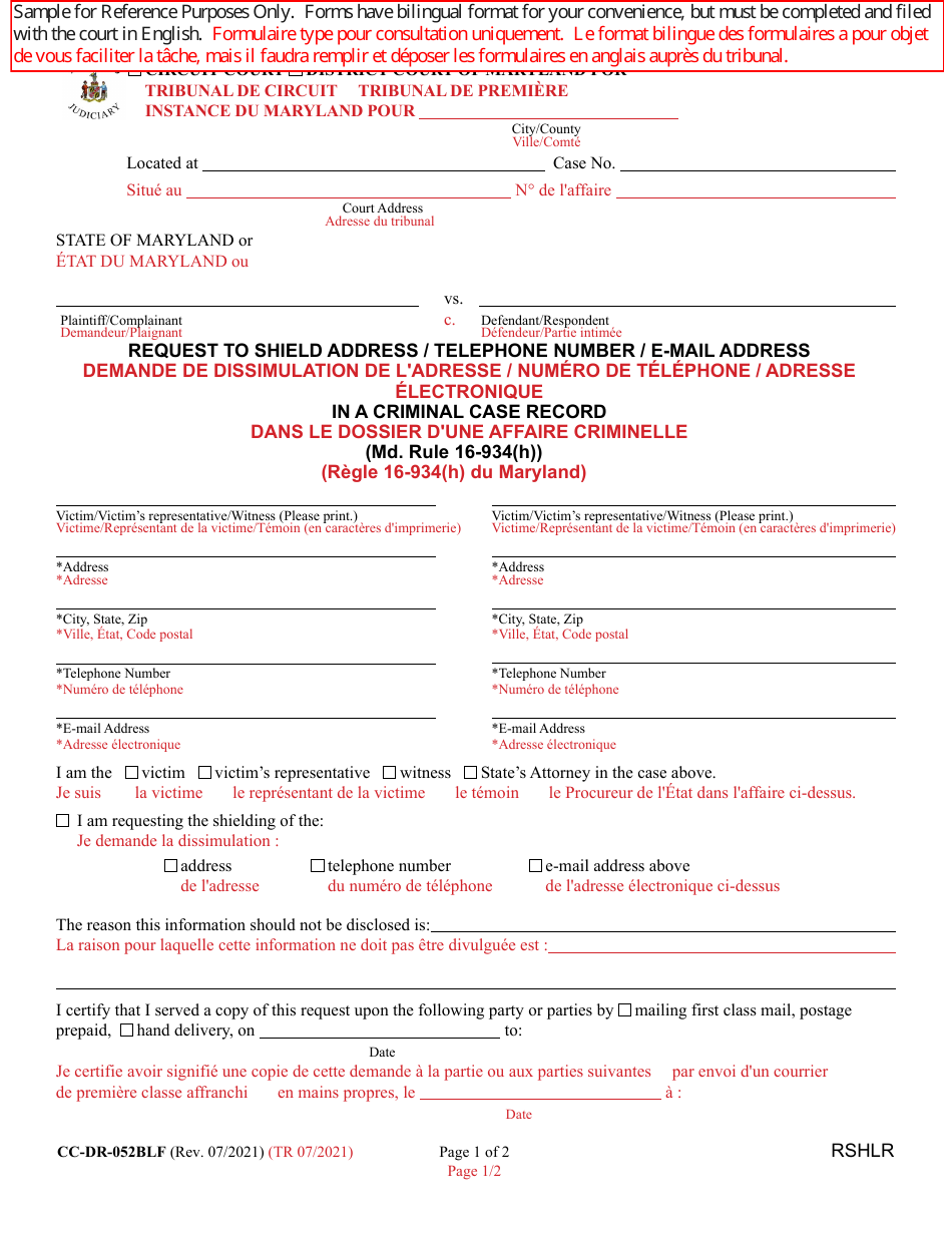 Form CC-DR-052BLF - Fill Out, Sign Online and Download Printable PDF ...