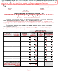Form DCA-131BLF Request for Traffic Violation(S) Payment Plan - Maryland (English/French)