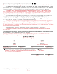 Form DCA-131BLF Request for Traffic Violation(S) Payment Plan - Maryland (English/French), Page 2