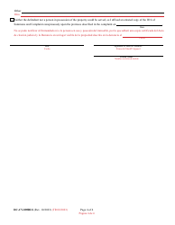 Form DC-CV-089BLS Complaint for Wrongful Detainer - Maryland (English/Spanish), Page 4