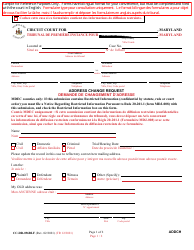 Document preview: Form CC-DR-096BLF Address Change Request - Maryland (English/French)