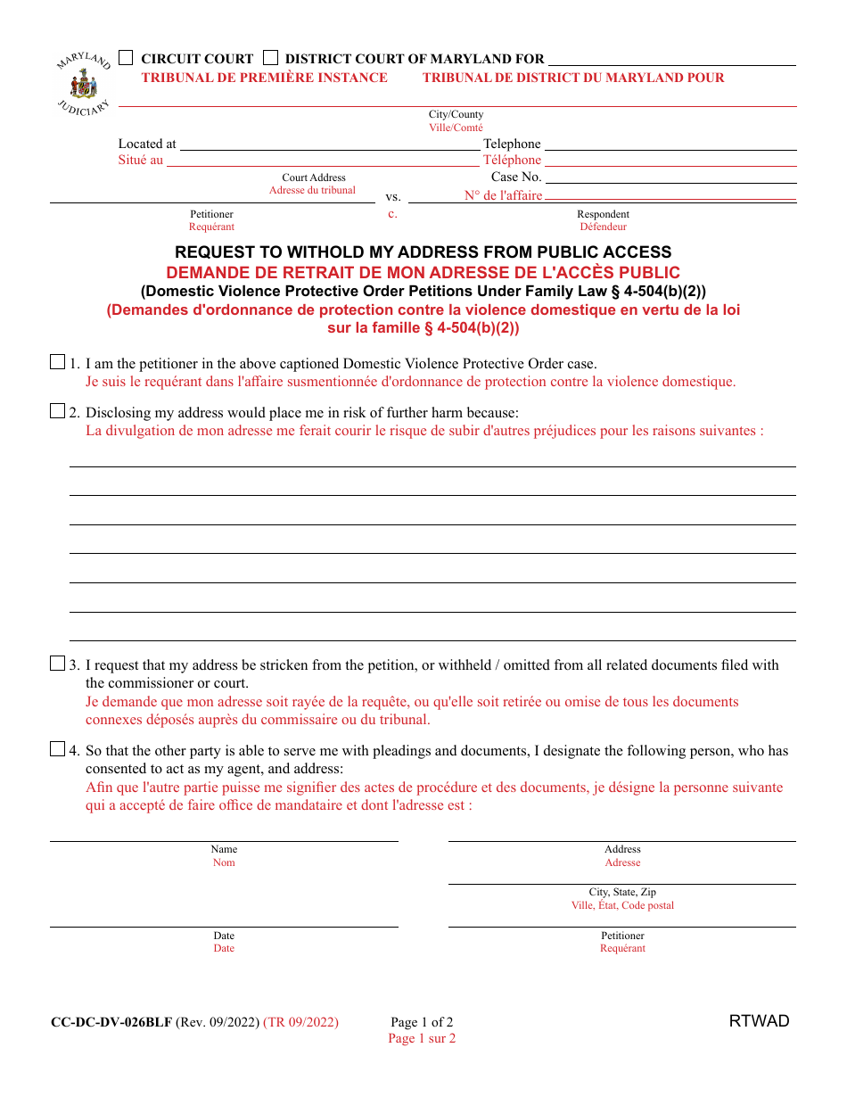 Form CC-DC-DV-026BLF - Fill Out, Sign Online and Download Printable PDF ...