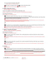 Form 9-102.2 (CC-DR-100BLS) Consent of Parent to a Public Agency Adoption Without Prior Termination of Parental Rights - Maryland (English/Spanish), Page 7