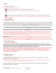 Form 9-102.2 (CC-DR-100BLS) Consent of Parent to a Public Agency Adoption Without Prior Termination of Parental Rights - Maryland (English/Spanish), Page 8