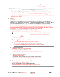 Form CC-DR-110BLS Joint Statement of the Parties Concerning Decisionmaking Authority and Parenting Time - Maryland (English/Spanish), Page 2
